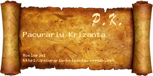 Pacurariu Krizanta névjegykártya
